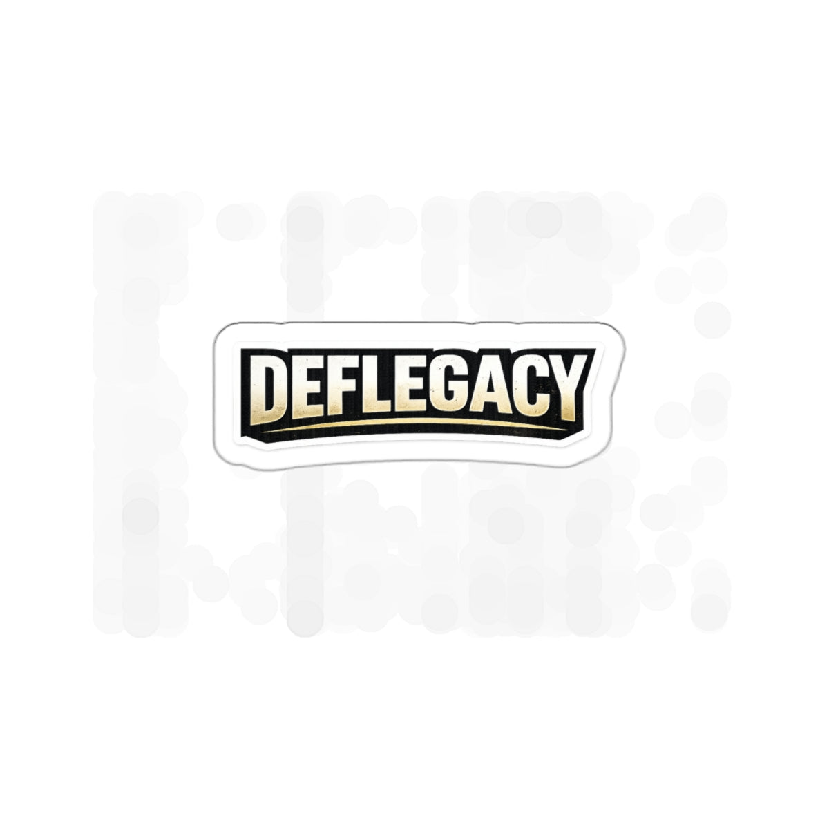 Deflegacy Logo Die-Cut Sticker — Vintage Gold & Black Brand Decal
