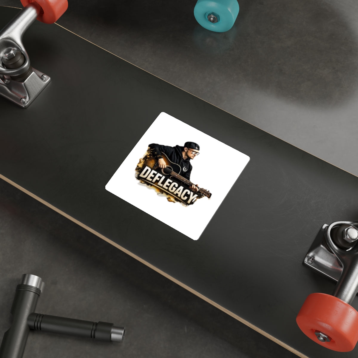 Die-Cut Sticker — DEFLEGACY Acoustic Guitar Musician Logo