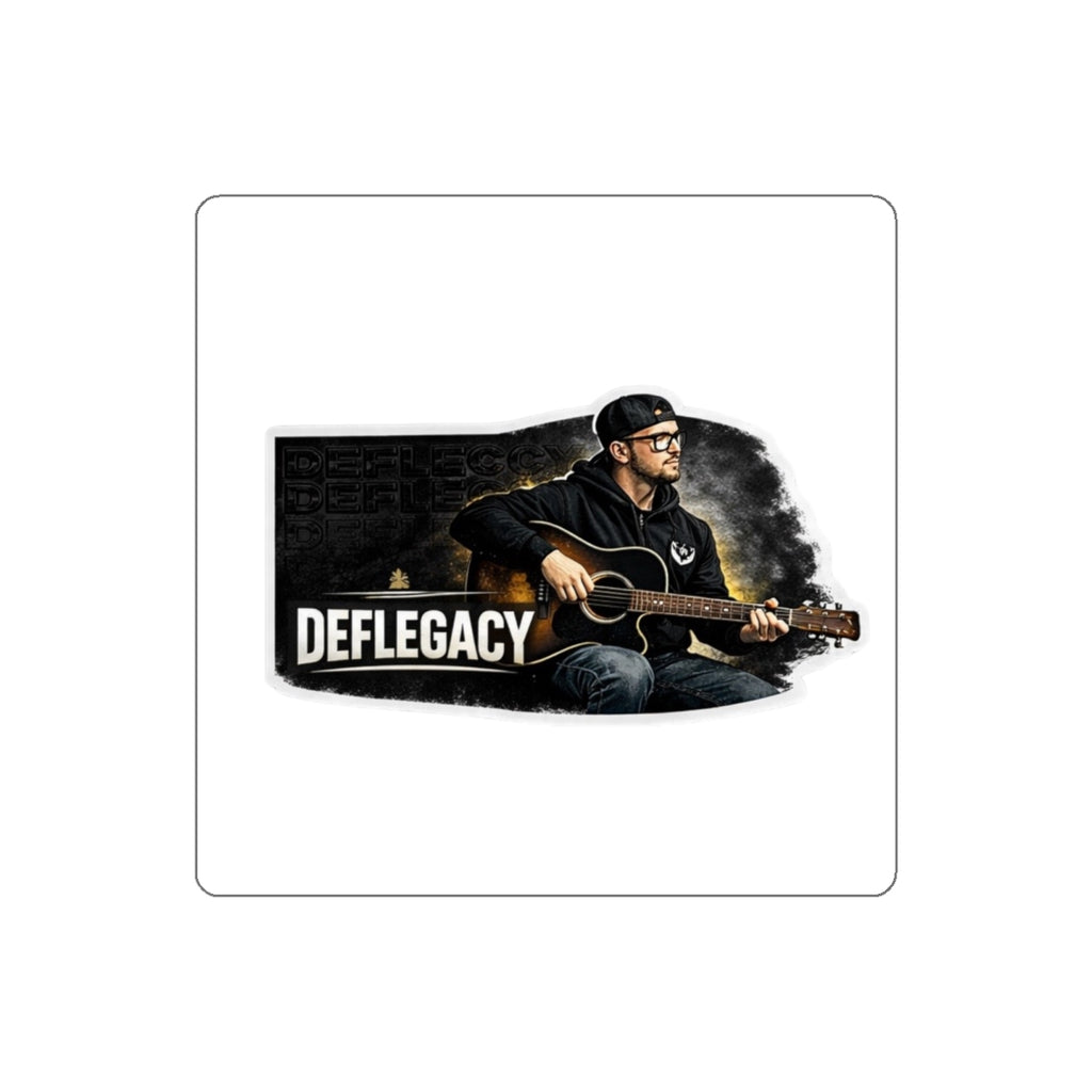 Deflegacy Guitarist Die-Cut Sticker — Acoustic Musician Sticker