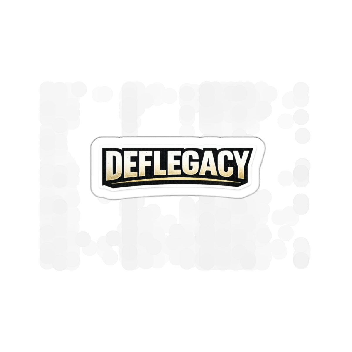 Deflegacy Logo Die-Cut Sticker — Vintage Gold & Black Brand Decal
