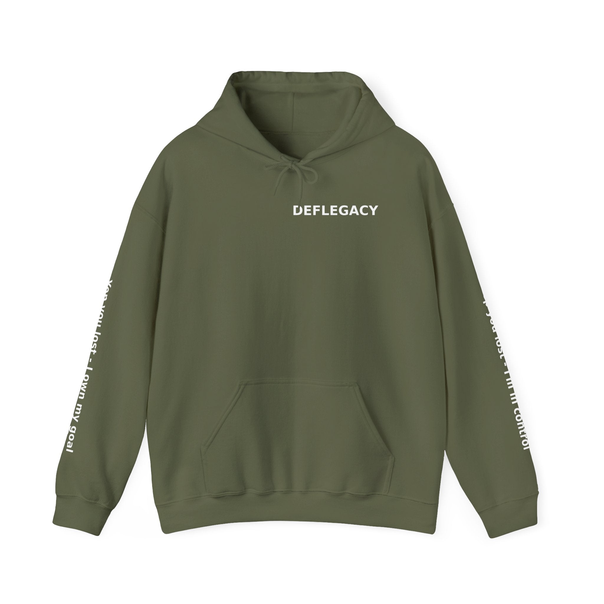 Yep You Lost Deflegacy Hoodie | Flaming Silhouette Back, Sleeve Text