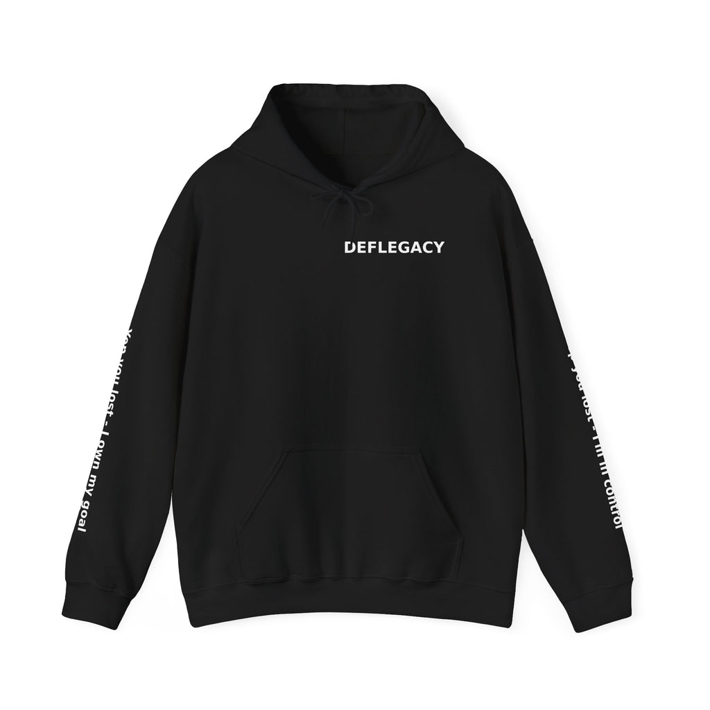 Yep You Lost Deflegacy Hoodie | Flaming Silhouette Back, Sleeve Text