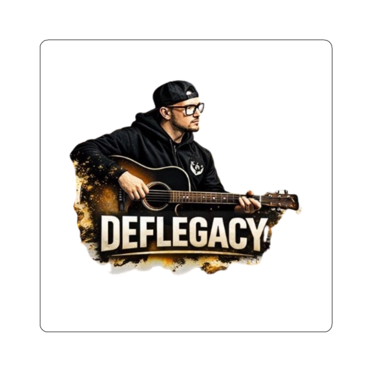 Die-Cut Sticker — DEFLEGACY Acoustic Guitar Musician Logo