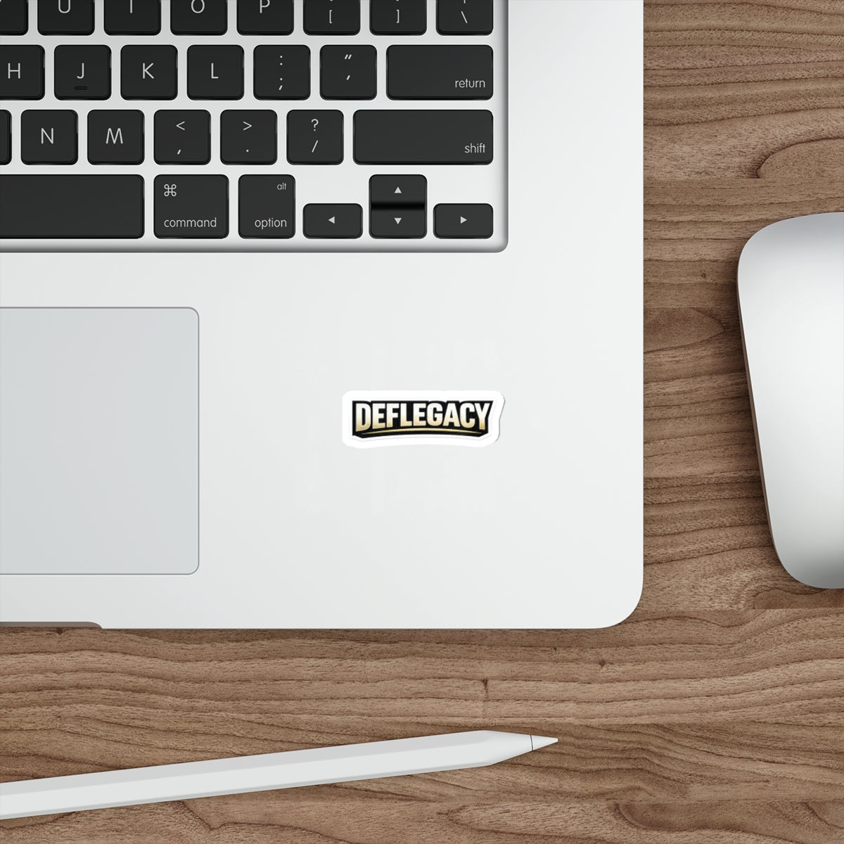 Deflegacy Logo Die-Cut Sticker — Vintage Gold & Black Brand Decal