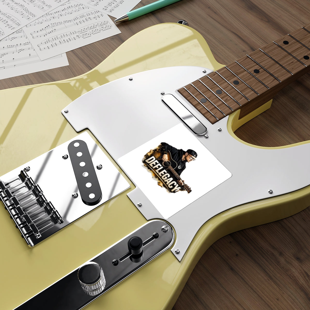 Die-Cut Sticker — DEFLEGACY Acoustic Guitar Musician Logo