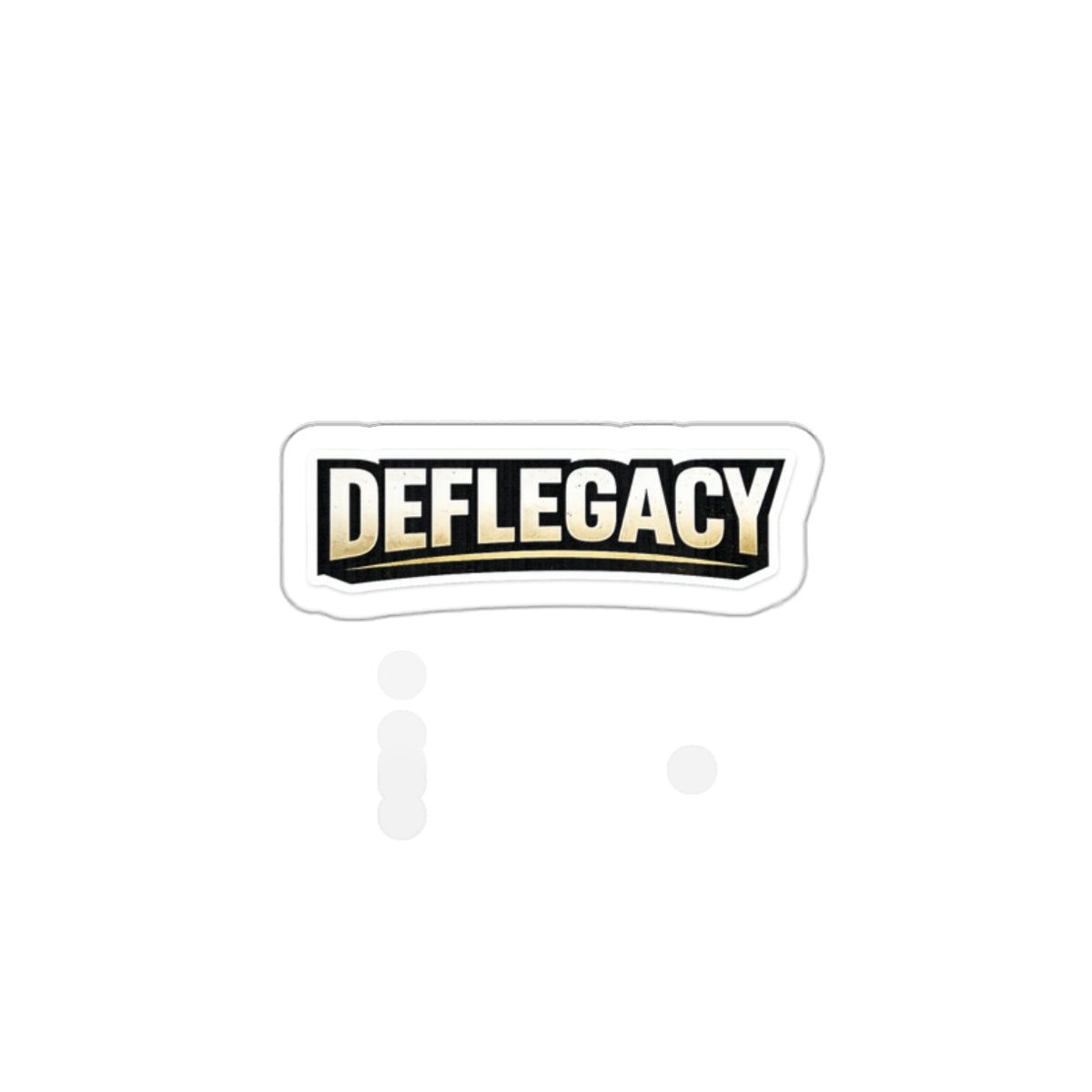 Deflegacy Logo Die-Cut Sticker — Vintage Gold & Black Brand Decal